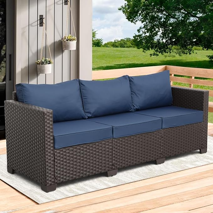 Rattaner 3-Seat Patio Wicker Sofa - Photo 9