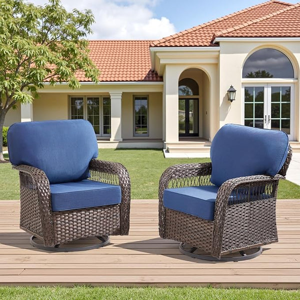 Wicker Swivel Rocker Patio Chairs - Photo 1