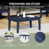 WestinTrends Malibu Low Outdoor HDPE Patio Rectangle Coffee Table, Navy Blue - Photo 5