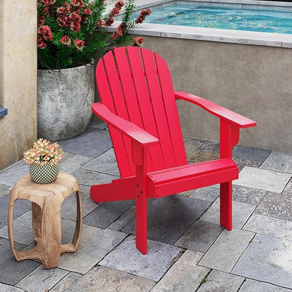 Giantex Acacia Wood Adirondack Chair Set of 4, Outdoor Fire Pit Chair with 105° Inclined Seat, High Backrest, 4" Wide Armrests, Patio Lounge Chair for Outside, Lawn, Backyard, Garden, Deck, Porch
