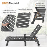 LUE BONA HDPS Chaise Lounge Chairs Set with Table, 3-Piece, Outdoor Pool Lounge Chair with Adjustable Backrest - Photo 6
