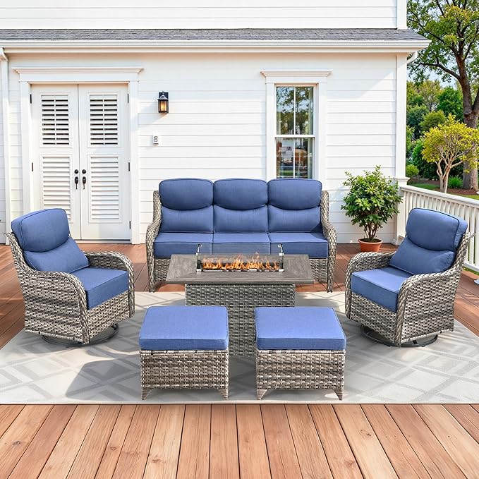 Luxury Patio Furniture Set with 42.5" Fire Pit Table - Photo 1