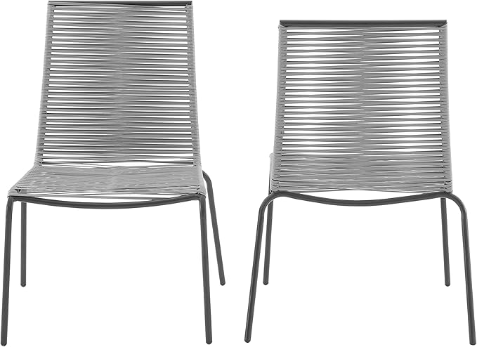 Crosley Furniture Fenton 2-Piece Stackable Outdoor Chair Set, Wicker Patio Chairs for Dining, Conversation - Photo 3