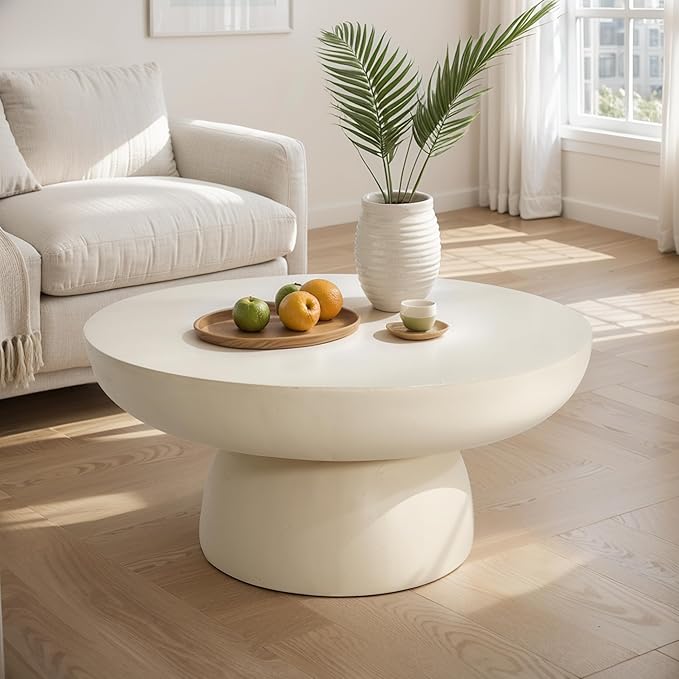 Christopher Knight Home Patsy Modern Lightweight Concrete Coffee Table, Indoor and Outdoor Round Top Accent Table - Photo 4