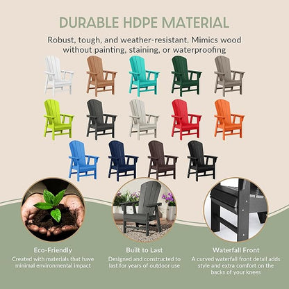 WestinTrends Malibu Outdoor Patio HDPE Plastic Adirondack Dining Chair Gray