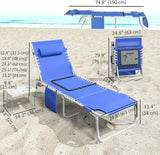 Outsunny Tanning Chair with Face Hole, Side Table - Photo 3