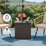 Outdoor Patio Table with Umbrella Hole, Umbrella Side Table Base Stand - Photo 2