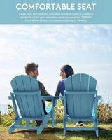 SERWALL Folding Adirondack Chair with Cup Holder Outdoor Adirondack Chairs Weather Resistant Patio Chair Fire Pit - Photo 4