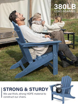 KINGYES HDPE Adirondack Chair, Classic All-Weather Adirondack Chairs Set of 2 - Photo 7