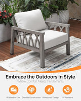 Aluminum Outdoor Sofa Chair, Modern Patio Sofa Armchair with Washable Cushions, Weather-Resistant Outdoor Club Chair - Photo 5