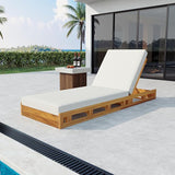 GDFStudio Outdoor Lounge Chaise Set with 4" Water-Resistant Cushions, 4-Position Adjustable Backrest Recliner - Photo 2