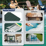 nevilywood Adirondack Square Side Table - 18.4" Large Panel HDPE Outdoor End Table - Weatherproof - Photo 6