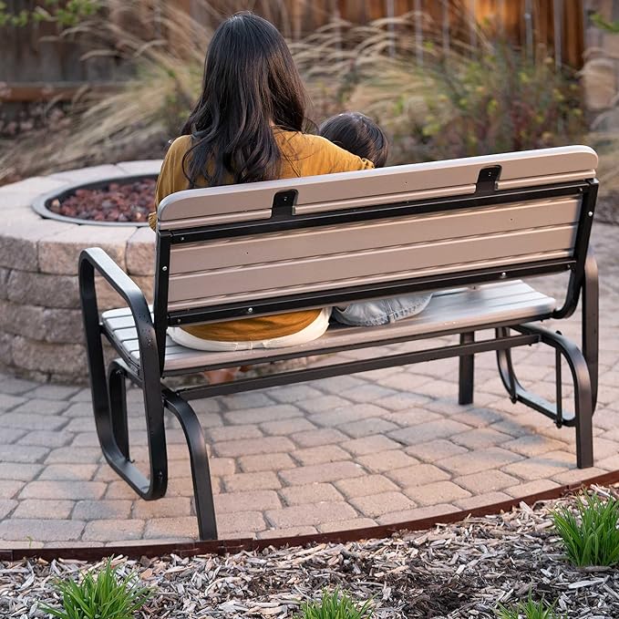 Lifetime 60361 Outdoor Swing Glider Bench, Storm Dust - Photo 6