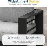 Solaste Aluminum Outdoor Patio Furniture Set, 7 Seats Patio Sectional Sofa with 5" Thick Cushion - Photo 4