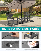 SERWALL HDPE Outdoor Rocking Chairs Set of 6, All Weather 4 Porch Rockers with 2 Side Tables - Photo 7