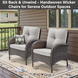 Belord Patio Club Chair Wicker Chairs - Outdoor High Back Chair Set of 2 Patio Furniture Set Rattan Seating with - Photo 8