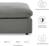 Modway Commix Outdoor Patio Overstuffed Sectional Sofa Ottoman in Charcoal - Photo 5