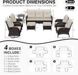 Joyside Wicker Patio Furniture Set, 8 Piece Outdoor Furniture Set with Thickened Cushions, High Back, Deep Seating - Photo 2
