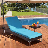 HOMREST Outdoor Lounge Chairs Set of 4, Patio Wicker Chaise Lounge with Removable Cushion - Photo 2