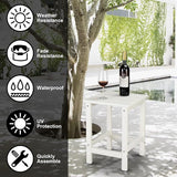 Beach Outdoor Side Table with 2 Layer Storage, Plastic Waterproof and UV Resistant HDPE Adirondack Coffee End Tables - Photo 9