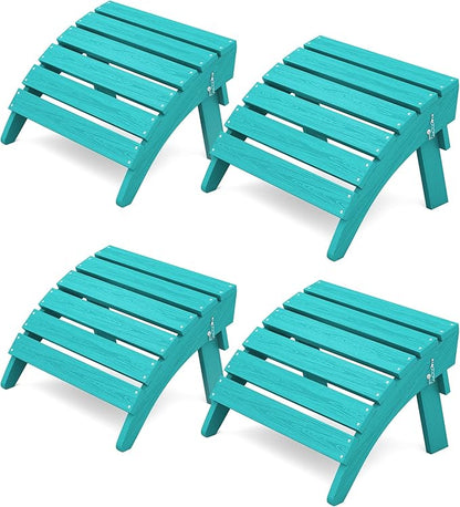 KINGYES Folding Adirondack Ottomans Set of 4 for Adirondack Chair, Aruba