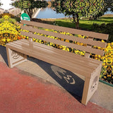 Outdoor Metal Garden Bench, Outdoor Benches Weatherproof with Backrest, Patio Bench for Outside Park, Picnic, Yard - Photo 1