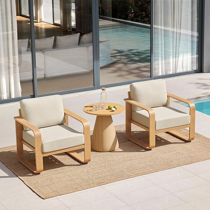 CHITA Outdoor Chairs Set of 2, Outdoor Furniture Set with 6.3in Thick High-Resilient Cushions & 100% Aluminum Frame - Photo 1