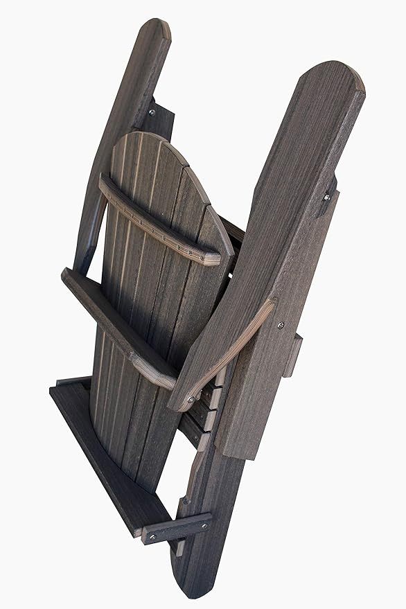 Deluxe Folding Poly Adirondack Folding Chair (Coastal Gray)