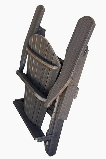 Deluxe Folding Poly Adirondack Folding Chair (Coastal Gray)