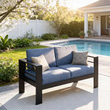 Kiss the Water Outdoor Patio Furniture Loveseat Sofa - Photo 1