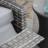 Outsunny Outdoor Wicker Swivel Recliner Chair, Reclining Backrest, Lifting Footrest, 360° Rotating Basic - Photo 8