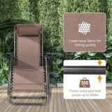 Bonnlo Zero Gravity Chairs Set of 2 Patio Folding Lounge Chairs Outdoor Recliners with Pillow and Cup Holder Adjustable - Photo 4