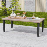 EAGLE PEAK Modern Outdoor Table, Patio Coffee Table with Wood Grain Top for Deck, Porch, Balcony, Garden - Photo 5