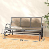 Outsunny 3-Person Patio Glider Bench, Outdoor Porch Glider Swing with 3 Seats, Breathable Mesh Fabric, Metal Frame - Photo 3