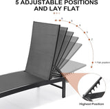 Crestlive Products Chaise Lounge Chair Outdoor, Adjustable 5 Positions Pool Tanning Recliner - Photo 6