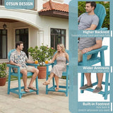 OTSUN Tall Adirondack Chairs Set of 2, HDPE Bar Height Outdoor Chairs, Adirondack Bar Stools for Patio Balcony & Porch - Photo 5