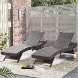 79'' Long Reclining Chair Set of 2, Chaise Lounge Wicker Reclining Lounge Chair - Photo 1