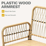 DWVO Outdoor Loveseat, Patio Wicker Furniture Set with Cushion & Adjustable Feet, Patio Couch for Garden, Balcony - Photo 6