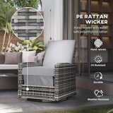 Outsunny Outdoor Wicker Swivel Recliner Chair, Reclining Backrest, Lifting Footrest, 360° Rotating Basic - Photo 4