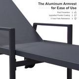 PURPLE LEAF Outdoor Chaise Lounge Set for 4 Aluminum Patio Chaise Lounger Chairs with Armrest and Wheels Adjustable - Photo 5