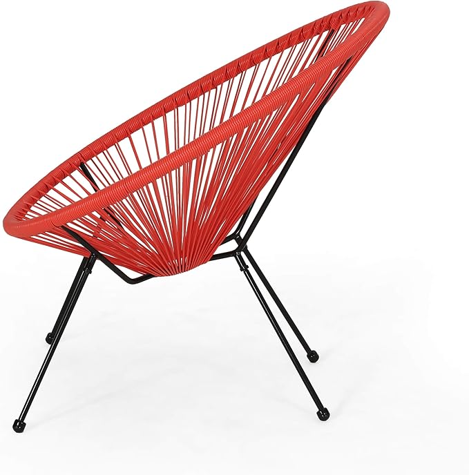 Christopher Knight Home Outdoor Hammock Weave Chair with Steel Frame (Set of 2) - Orange and Black Finish - Photo 6