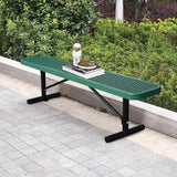 6 Ft Metal Park Benches for Outside, Outdoor Backless Bench with Thermoplastic Coating, Portable Frame - Photo 4