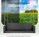 5FT Wicker Porch Swing for 3 Person, 1000lb Capacity Outdoor Hanging Bench with 3 Removable Cushions - Photo 4