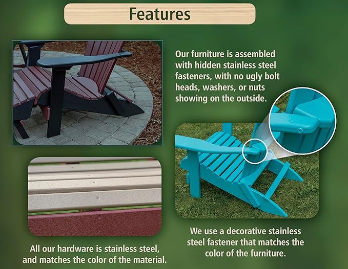 Amish Craftsmanship Made in USA 2FT Heavy Duty Poly Lumber Wood Porch Patio Glider HDPE with No wood fibers Lancaster - Photo 4