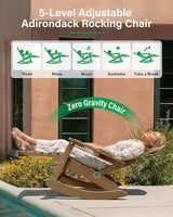 YEFU Rocking Chairs Outdoor Set of 4, Adirondack Chairs with Retractable Ottoman, Adjustable Adirondack Rocking Chair - Photo 3