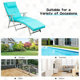 Giantex Chaise Lounge Chair for Outside, Pool Folding Reclining Beach Chair W/Removable Cushion&Headrest Pillow - Photo 8