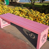 Outdoor Metal Garden Bench, 1102 Lb Capacity, Pink Patio Seating for Lawns, Yards, Porches - Photo 1