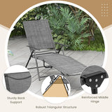 Giantex Lounge Chair Outdoor Set of 2 - Tanning Chair with 6 Adjustable Backrest, 2-Level Footrest - Photo 7
