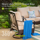 Sophia & William Metal Patio Furniture Set, 4 Seats Outdoor Conversation Set with Loveseat Sofa, 2 Swivel Chairs - Photo 5
