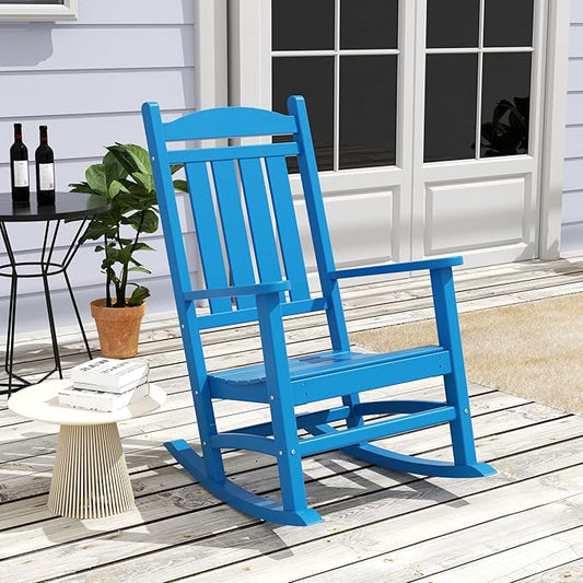 WestinTrends Malibu Outdoor/Patio Rocking Chair, Pacific Blue